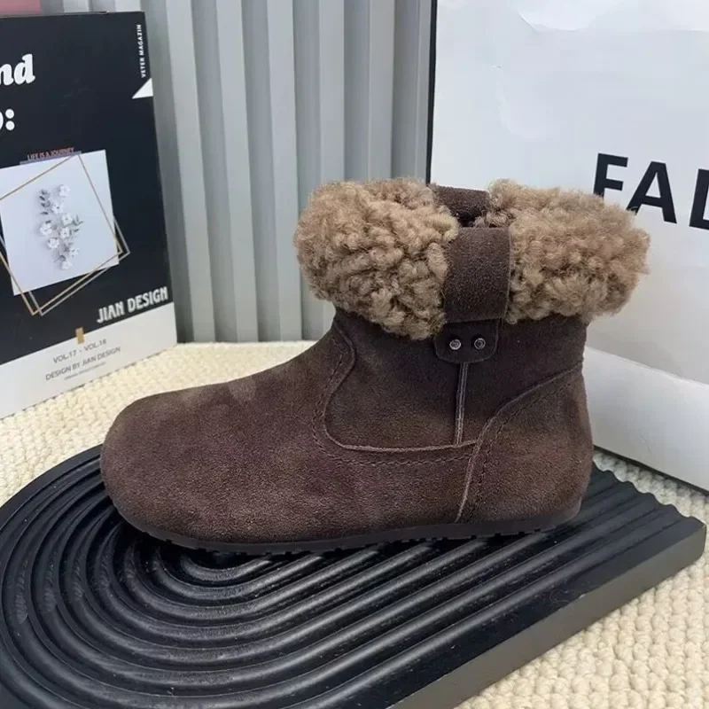 Zapatos de mujer, gran oferta 2024, botas tobilleras para mujer, botas modernas con borde vuelto a la moda, zapatos de terciopelo para invierno para mujer