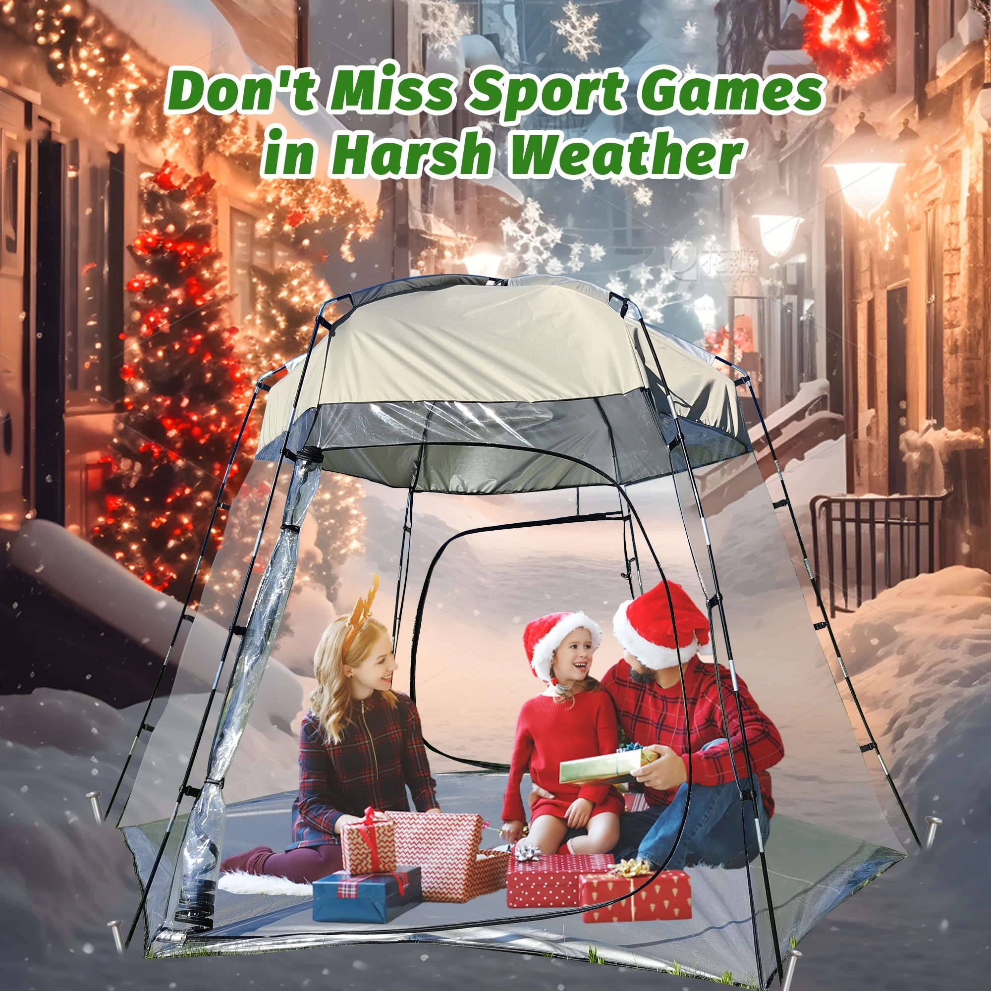 المحمولة عيد الميلاد واضح خيمة PVC يندبروف مقاوم للماء الأسرة الدافئة في الهواء الطلق غرفة الشمس فقاعة منزل شفافة مأوى دافئ #2