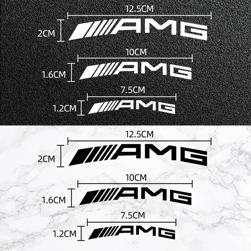 6PCS AMG car sticker brake caliper sticker window glass decoration is suitable for Mercedes-Benz AMG A C E R M Class CLA GLAW204