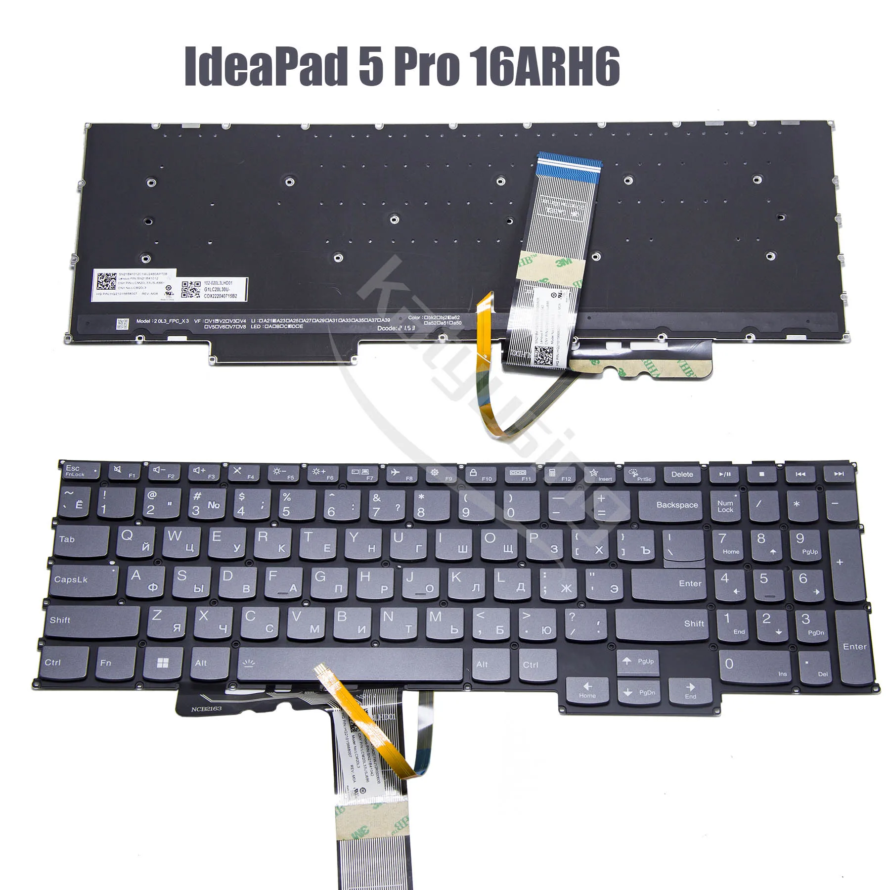 RU US Laptop Keyboard For Lenovo Ideapad 5 Pro 16ARH7 16ACH6