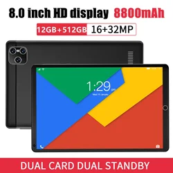 Tableta Android P8 de 2023 pulgadas, dispositivo con Android 12, Bluetooth, 12GB, 8,1 GB, Deca Core, 16 + 32MP, WPS + 5G, WIFI, novedad de 512