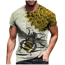 New Fashion Honey Bee 3D Print Funny T Shirts Men's And Women's Clothing Summer Short Sleeve T-Shirt Unisex Streetwear Tops Tees