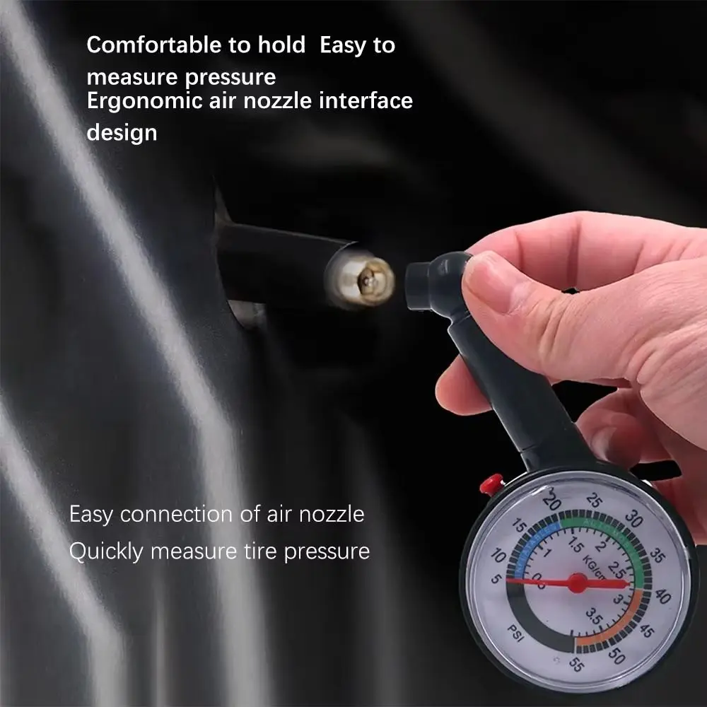 Analog Gauge Tire Pressure Gauge Dial Meter High Precision Tyre Deflation Pointer Pointer Design Measurement Tool
