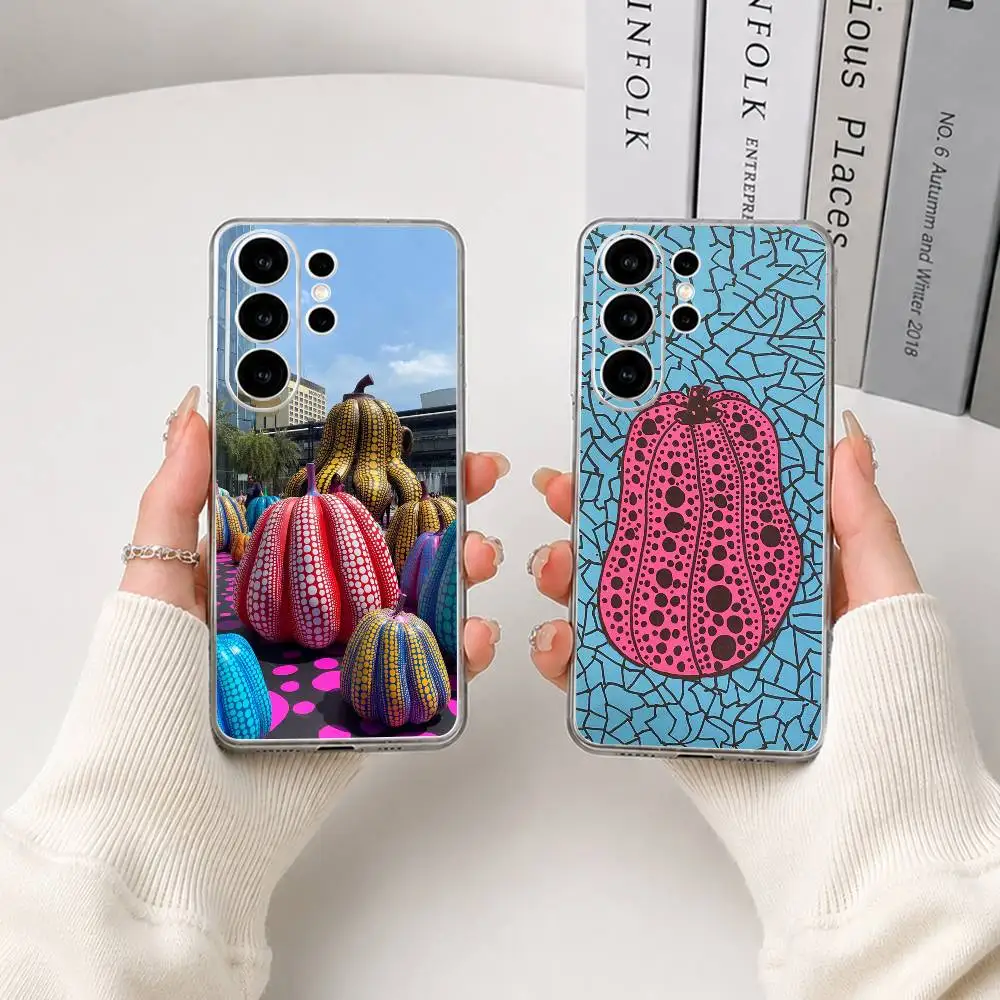 Yayoi Kusama P-Pumpkin Phone Case For Samsung S25,S24,S21,S22,S23,S30,Ultra,S20,Plus,Fe,Lite Transparent Cover
