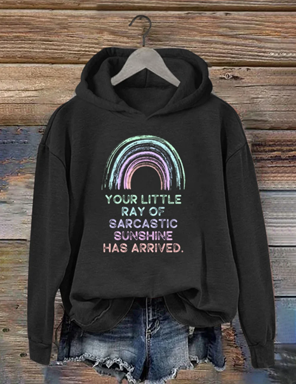 2024 neue Mode Sommer lässig weiblichen Hoodie Ihr kleiner Strahl von sarkastischem Sonnenschein ist angekommen lustige Slogan Frauen alle passen Tops