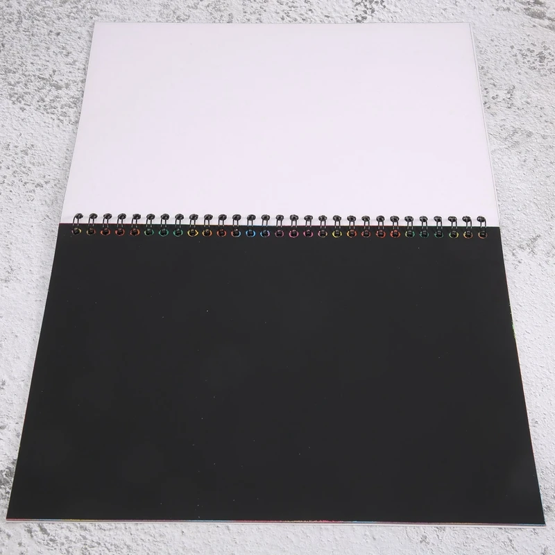 19X26cm Large Magic Color Rainbow Scratch Paper Note Book Black Diy Drawing Toys Scraping Painting Kid Doodle