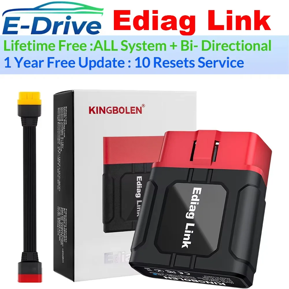 KINGBOLEN Ediag Link OBD2 Scanner Full System Diagnostic Tool Bidirectional Control 10 Reset CANFD for iOS Android Car