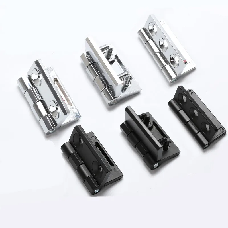 Ze stopu cynku prostokątny Metal aluminium składane zawias aluminium zawiasy 40x40 50x50 60x60 czarny zawiasy do elektryczny okucie szafki — zdjęcie 7