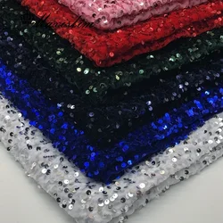 1 /3/5Yards 19 Colors 5MM Sequin Fabrics By Yards Velvet Reflective Single Side Fabric DIY Designer Sewing Children Dress