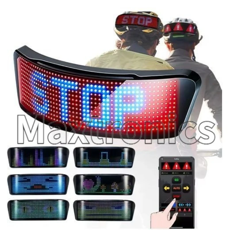Novelty Full Color LED Helmet Screen Motorcycle Tail Light Warning Light Moto Accessories Programmable Bike DIY LED Display Lamp