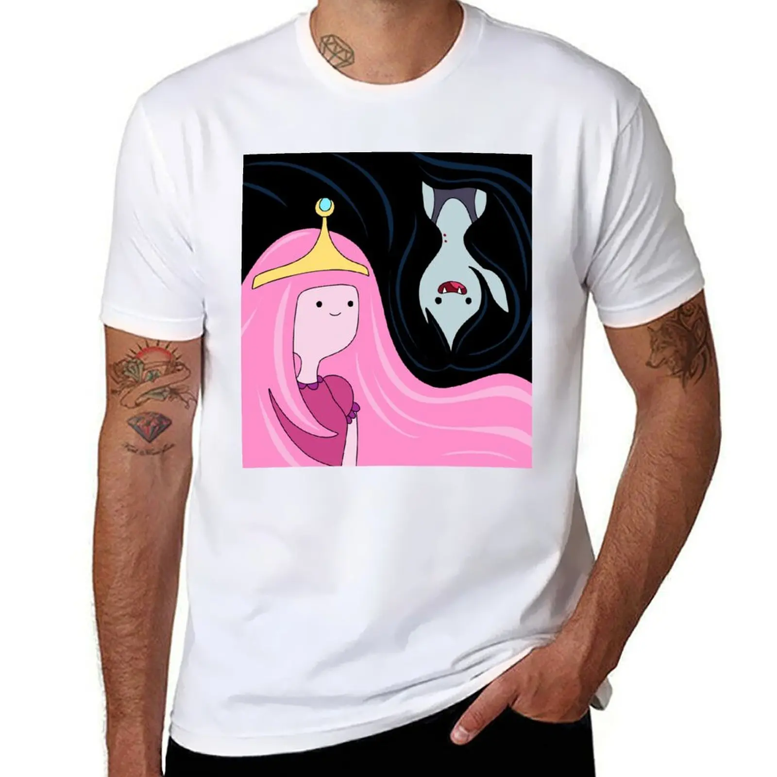 

Футболка Princess Bubblegum and Marceline, мужская футболка, мужские футболки для мужчин, повседневная мужская футболка, футболка из 100-процентного хлопка