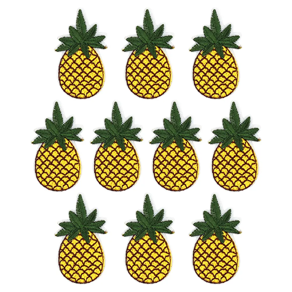 

10pcs Embroidered Patch Stickers DIY Appliques Pineapple Cartoon Patches Paste Nail Sewing Iron On Clothing Accessories