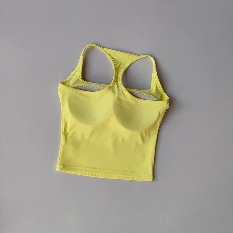 Integrierter stoßfester, farbblockierender I-Rücken, schöner, schnelltrocknender, vielseitiger Pilates-Yoga-Top, Fitness-BH, Damen-Sporttop – Detail 8