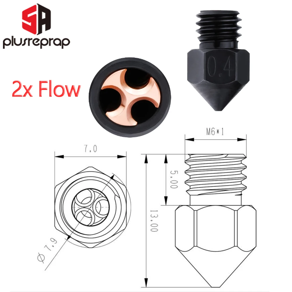 Boquilla de acero duro MK8 para impresora 3D, fibra de carbono, filamento de 1,75mm, para Ender 3, Ender-3, V2, Ender-5, CR10 Pro