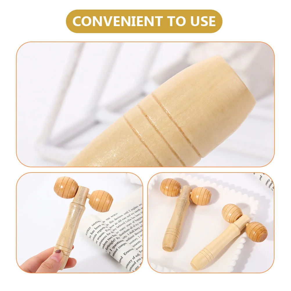 

2pcs Wooden Massage Roller Hand Roller For Deep Tissue Relief Leg Back Foot Massager Self Massage Tools Home Travel Recovery