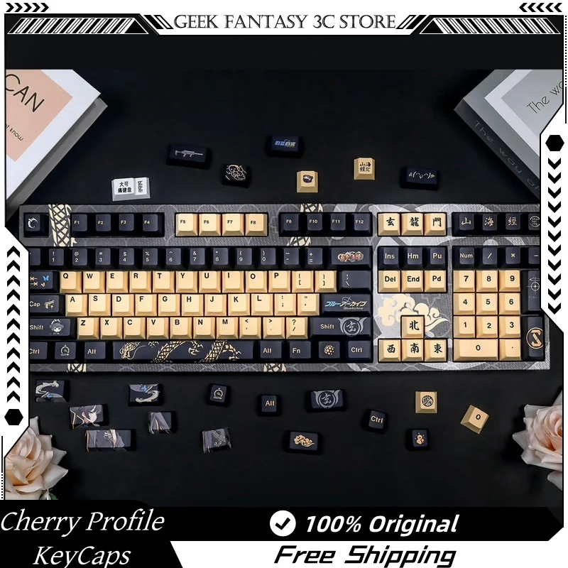 New Bluearchive Theme Keycaps 120 Keys Cherry Profile Pbt Thermal Sublimation Mechanical Keyboard Cartoon Anime Game Keycaps