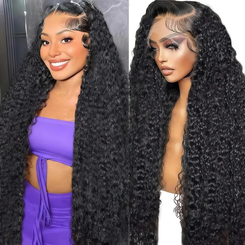 200 Density Water Wave Lace Human Hair Wig Deep Wave Curly 13x4 Lace Frontal Wig Glueless Pre Plucked 13x6 Lace Human Hair Wigs