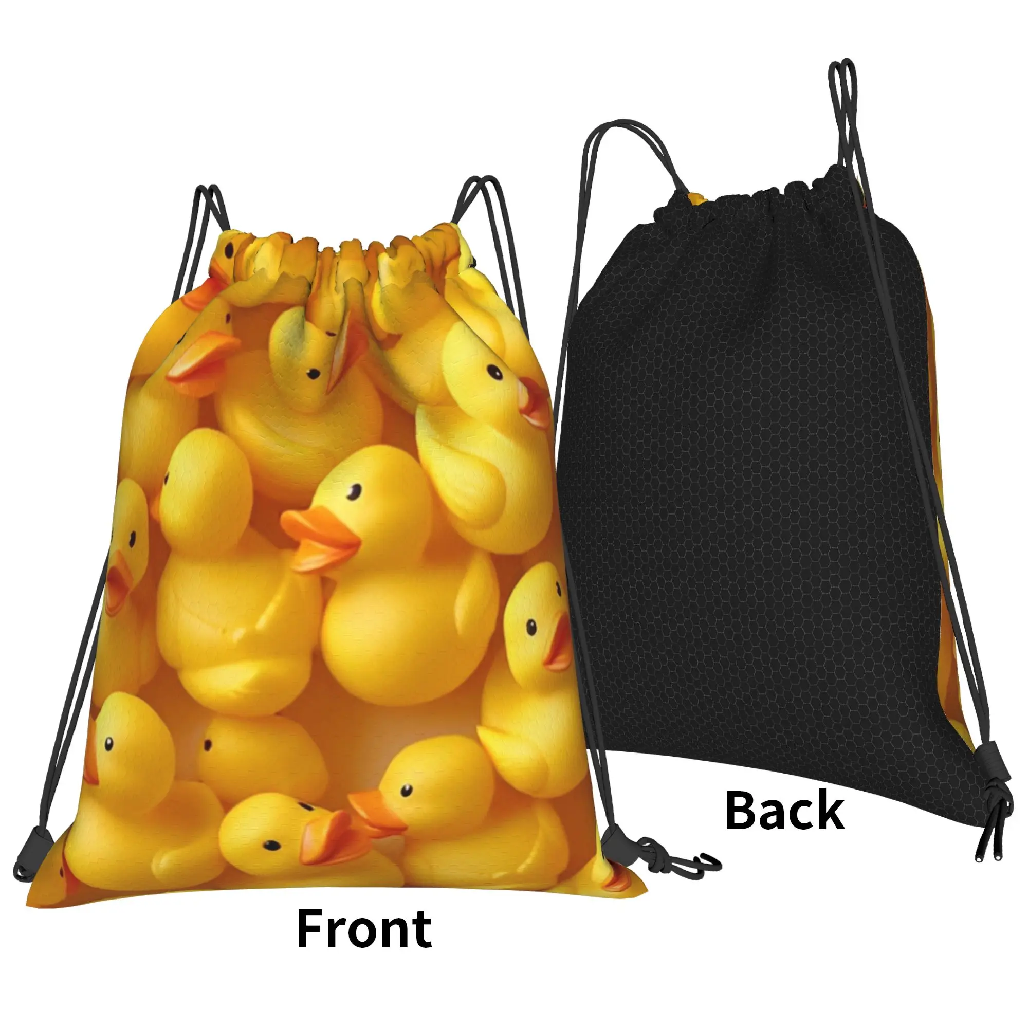Rubber Baby Duck Ducky Drawstring Backpack Sports Gym Sackpack Water Resistant  String Bags for Running 36cm (W) x 43cm (H)