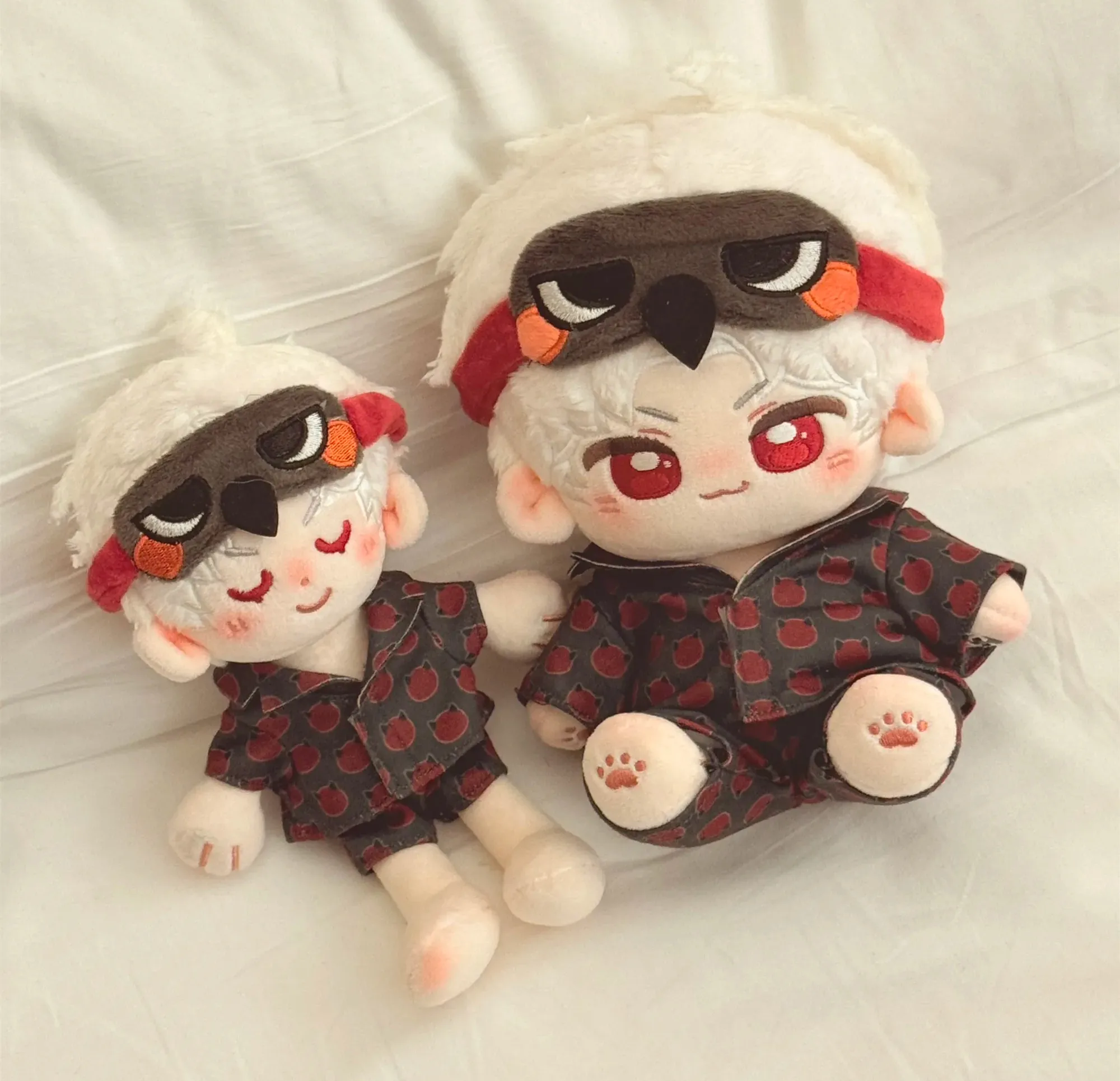 10cm 20cm 인형 옷 눈가리개 러브 앤 딥스페이스 실러스 칼렙 자이네 라파엘 스윗 슬립 봉제 인형 애니메이션 장난감