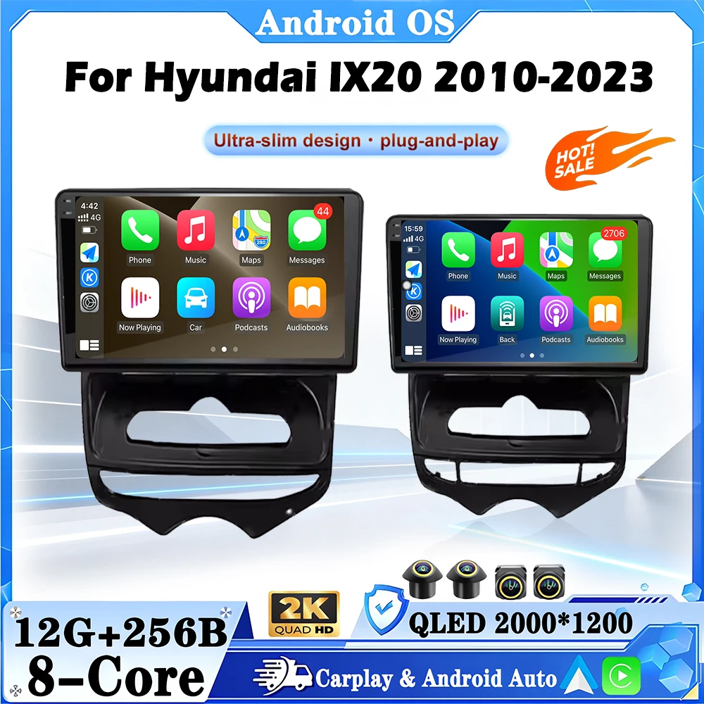 GPS Car Radio Multimedia Player For Hyundai IX20 2010-2023 Android 16 Touch Screen DSP Stereo Auto Tools Cooling fan Bluetooth