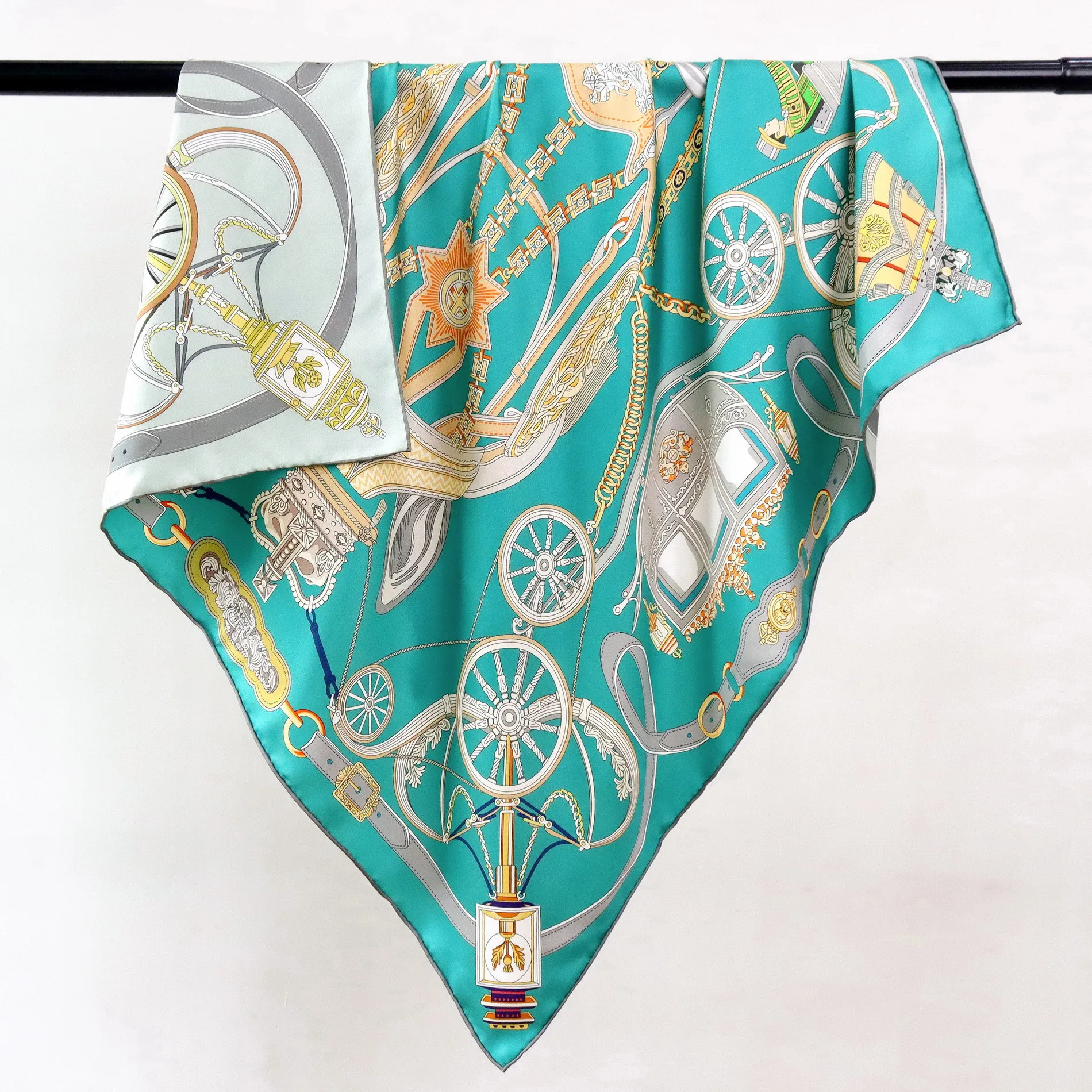 

Шелковый шарф 18 мм, роскошные дизайнерские шали, банданы с ручными краями, аксессуары для одежды, сумка для волос на голове, шали 90 см