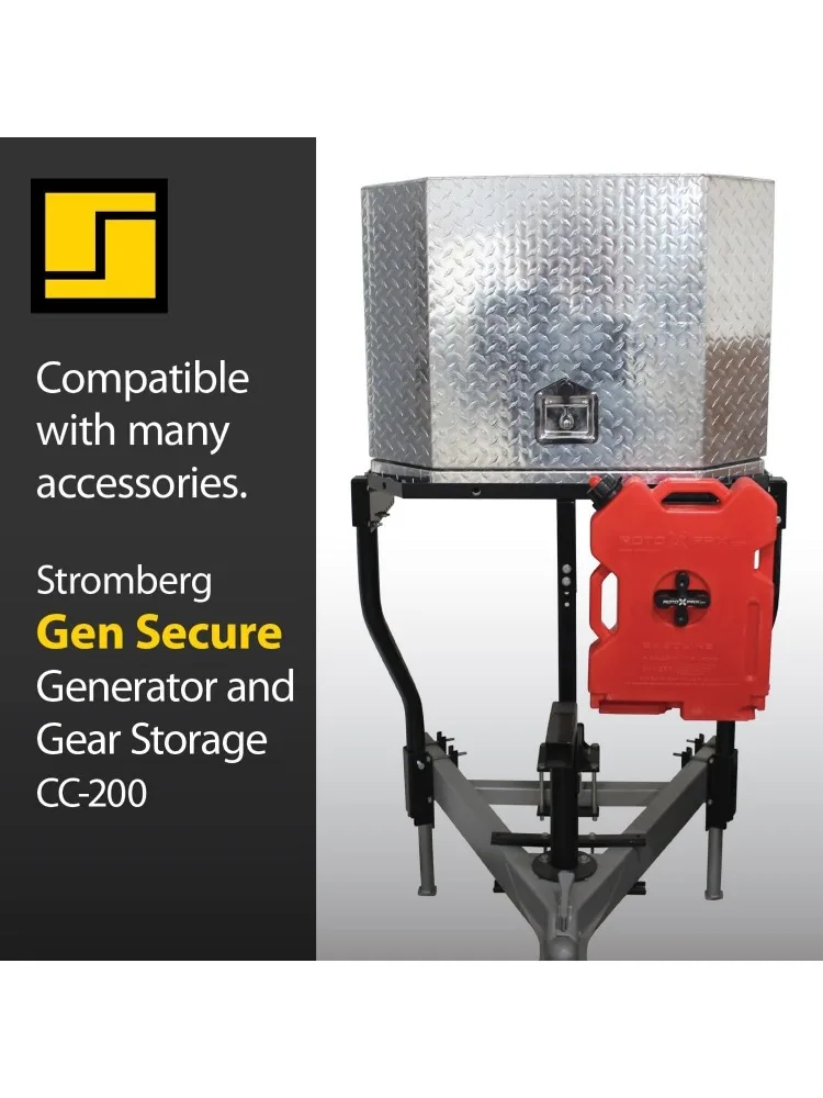 CC-255 トレーラー トレイ - RV およびキャンピングカー用の屋外および発電機保管用 A フレーム カーゴ キャリア - ブラック