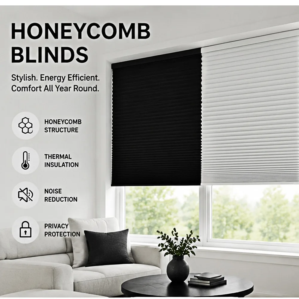 

Custom Honeycomb Blinds Blackout Shades Curtain No Drill Blinds Blackout Blind Anti-solar Shutters for Home Window Doors Bedroom
