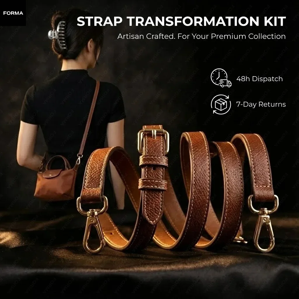 No Punching Strap Kit Fits Longchamp Mini Le Pliage Dumpling Bag Leather Shoulder Belt Crossbody Transformation Buckle Accessory