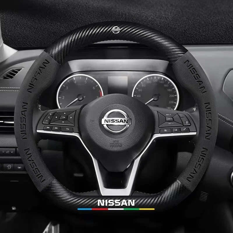 

Car Steering Wheel Cover Nissan Qashqai Juke X-Trail Patrol Note Leaf Altima Maxima Micra Murano Rogue Pulsar Sentra Teana Tiida