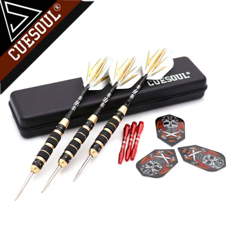 CUESOUL 3PCS 25g Steel Tip Dart Pin Brass Barrel With Aluminum Shafts Steel Dart Set Good Quality