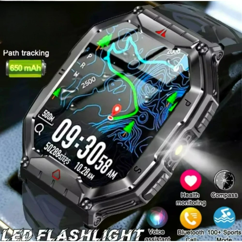 

Новые военные умные часы для мужчин, 2,01-дюймовый HD-экран, 650 мАч, IP68, трекер для занятий спортом на открытом воздухе, 24-часовой мониторинг здоровья, умные часы