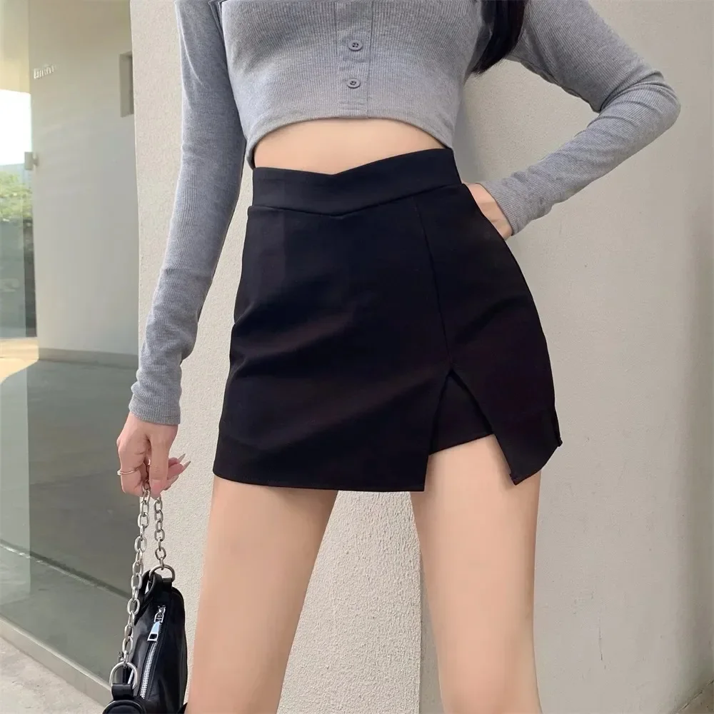 2024 Spring New High-waisted Slimming Mini Dress Black A-line Bodycon Skirt Women's Fashion