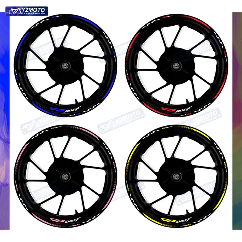 

For Honda CB900F CB 900 F Motorcycle 17 Inch Decal Front And Rear Wheel Hub Racing Sticker Waterproof Reflective Rim Stickers