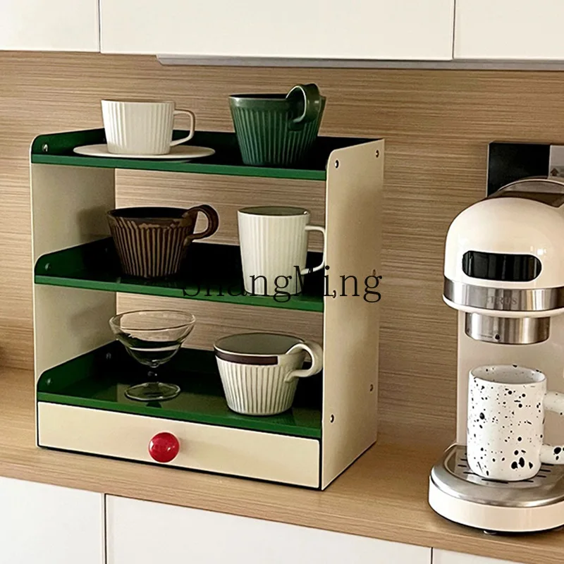 ZYY Premium Exquisite Multifunctional Desktop Storage Rack Display Open Cosmetic Storage Wrought Iron Display Rack