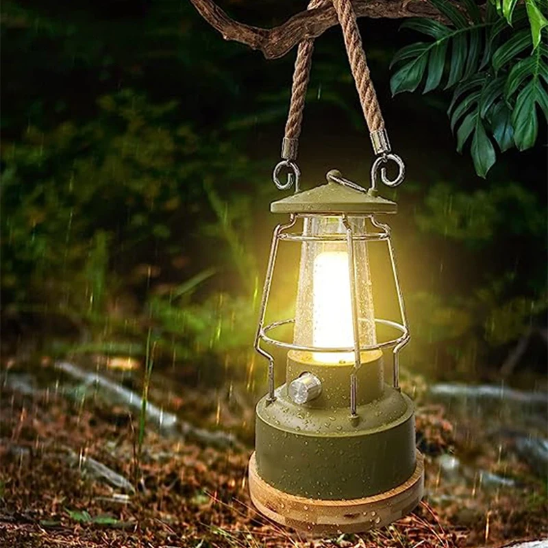 Multifunctional Retro Camping Lamp Camping Lamp Atmosphere Stepless Dimming Horse Lamp Charging Dual-Purpose