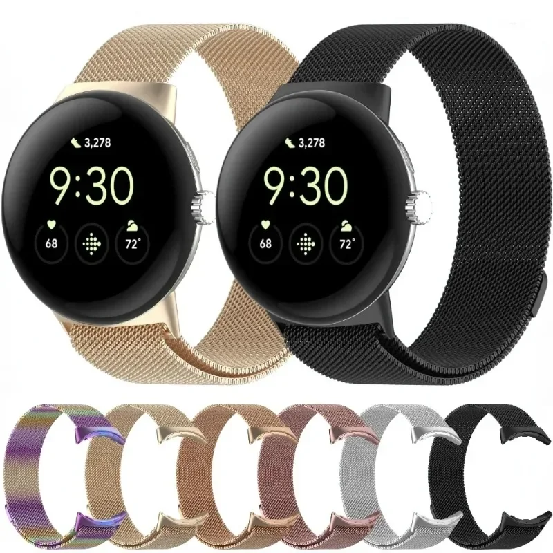 

Магнитный миланский ремешок-петля для Google Pixel Watch 2 1 без зазоров, металлический браслет для Google Pixel Watch 4/3 41 мм, ремешок для часов Correa