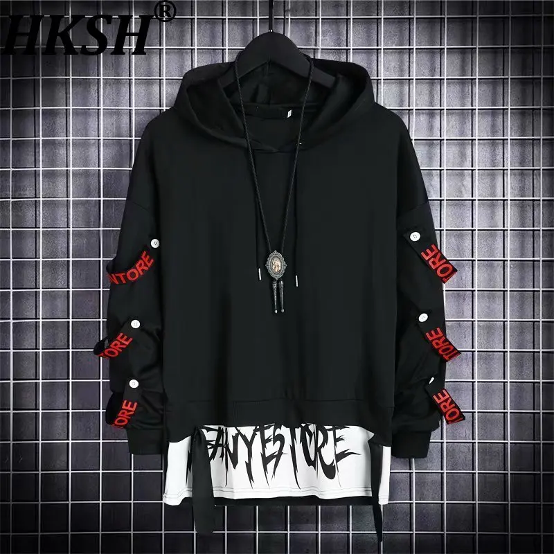 HKSH Spring Autumn New Men Functional Style Hoodie Hooded Jacket Trend Ins Loose Versatile Streetwear Hip-Hop Sweatshirt HK18919