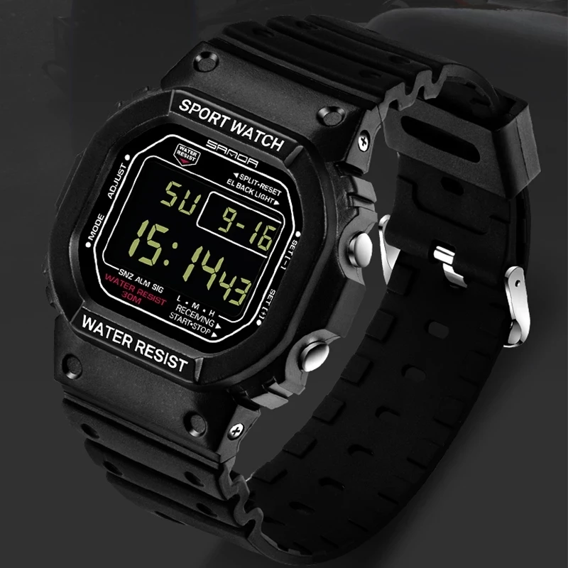 Sanda Men Digital Watch Men\'s Sports Watches Multifunction Alarm Waterproof Electronic Military Student Gift Clock Reloj Hombre