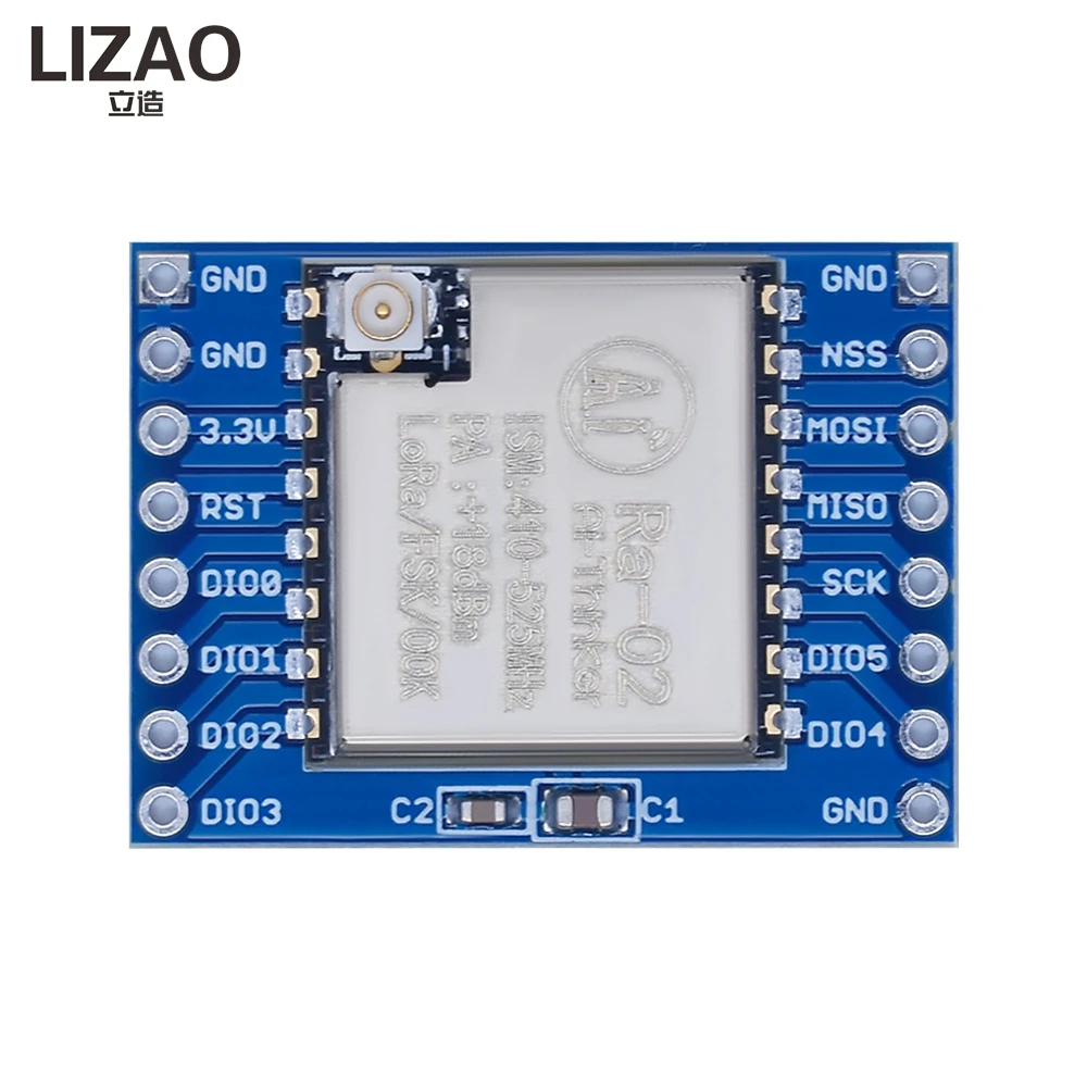 LIZAO SX1278 LORA RA-02 Module, LORA Wireless Transmission Module with Serial Baseplate