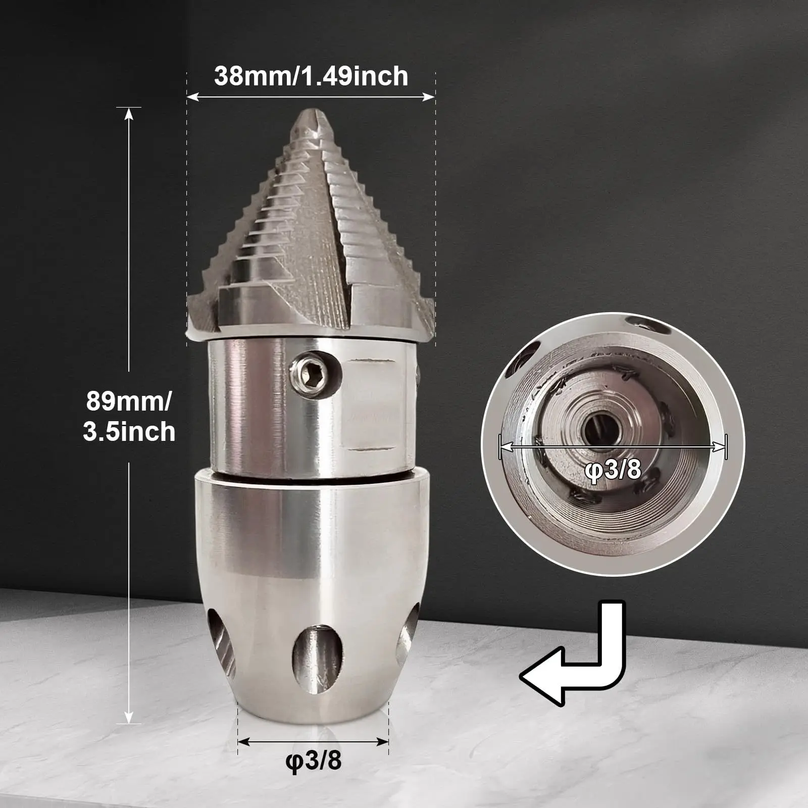 3/8 ugello rotante industriale ugello ad alta pressione 201 ugello rotante in acciaio inossidabile 360 ° strumenti di dragaggio per fognature ugello per pistola ad acqua