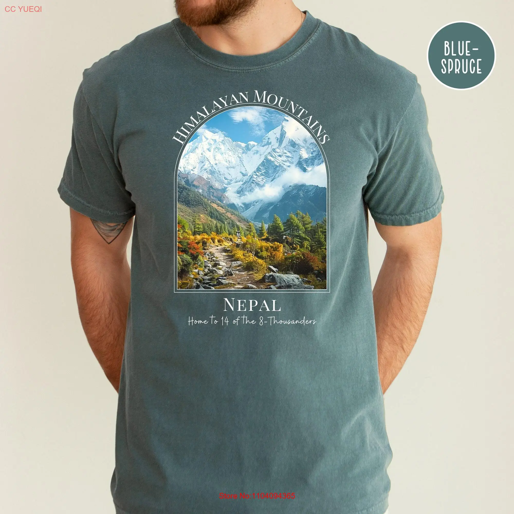 Himalayan Mountains Comfort Colors Hiking T Shirt Himalayas Mountain Climber GifT The Nepal 8000ers long or short sleeves