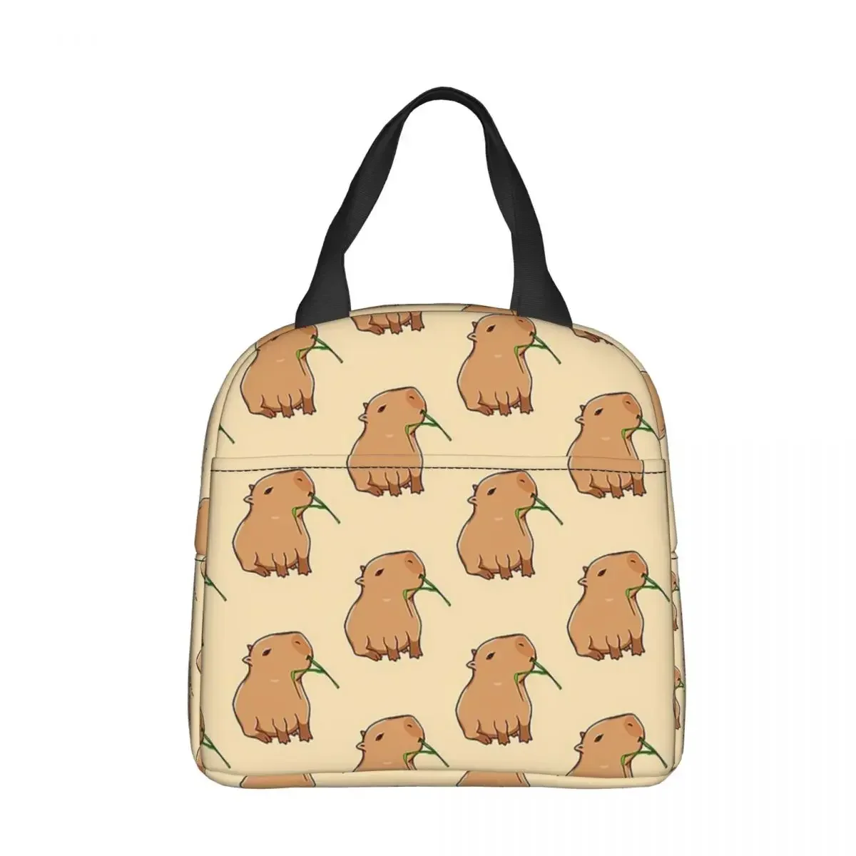 Capybara Leaf Eat Your Greens Insulated Lunch Bags Cooler Bag Meal Container Animal  Tote Lunch Box Food Storage Bags College