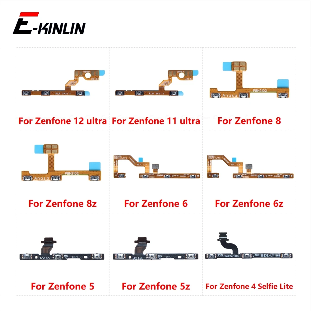 Power ON OFF Mute Switch Control Key Volume Button Flex Cable Parts For Asus Zenfone 12 11 Ultra 8 8Z 6 6Z 5 5Z 4 Selfie Lite