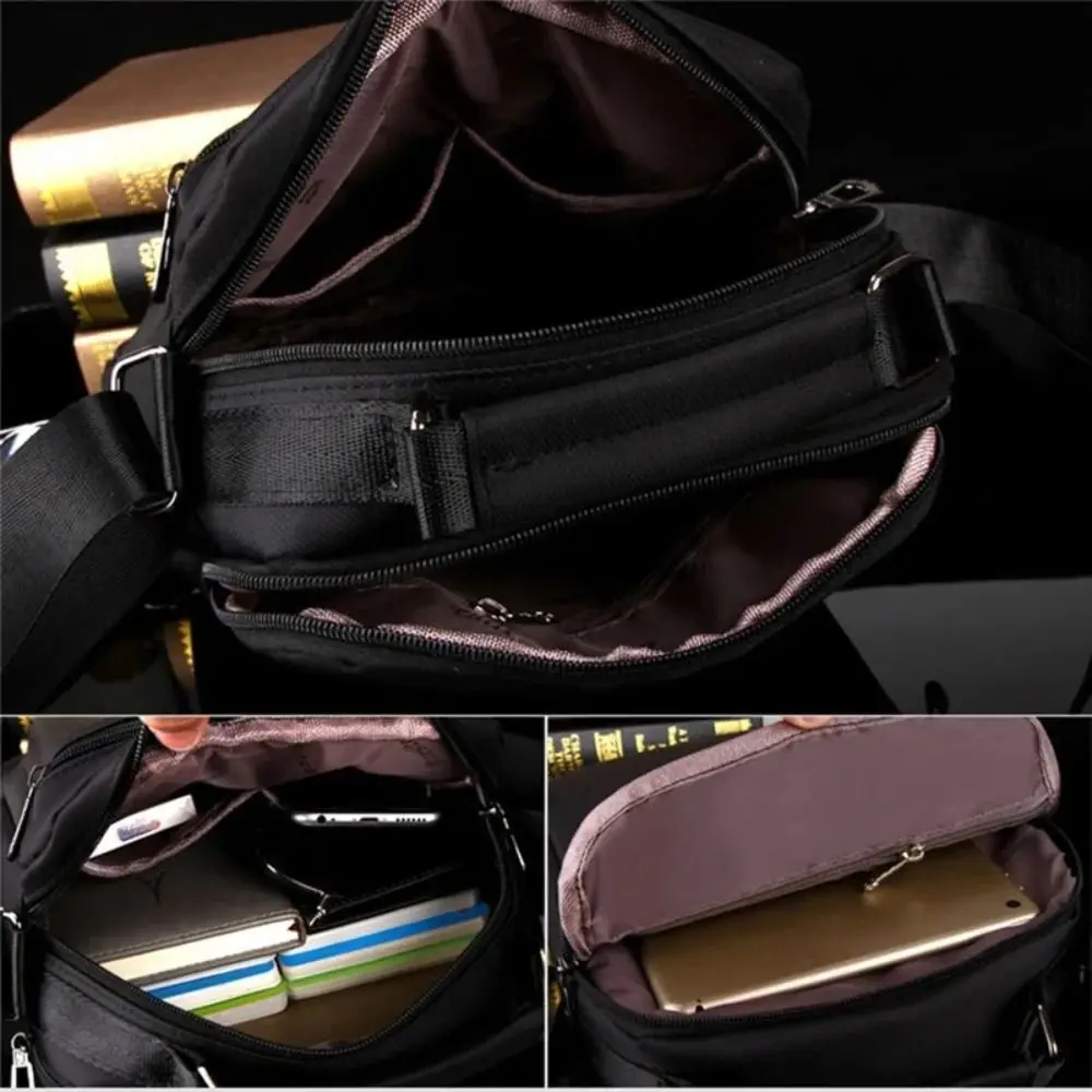 New Vertical Men's Shoulder Bag Solid Color Handbag Crossbody Bag Briefcase Oxford Cloth Business Bag