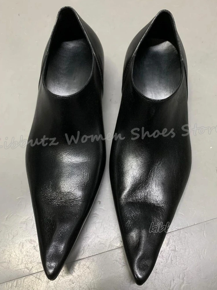 Zapatos de tacón Chelsea de piel auténtica para hombre y mujer, calzado plano puntiagudo, sin cordones, a la moda, elegante, conciso, Sexy