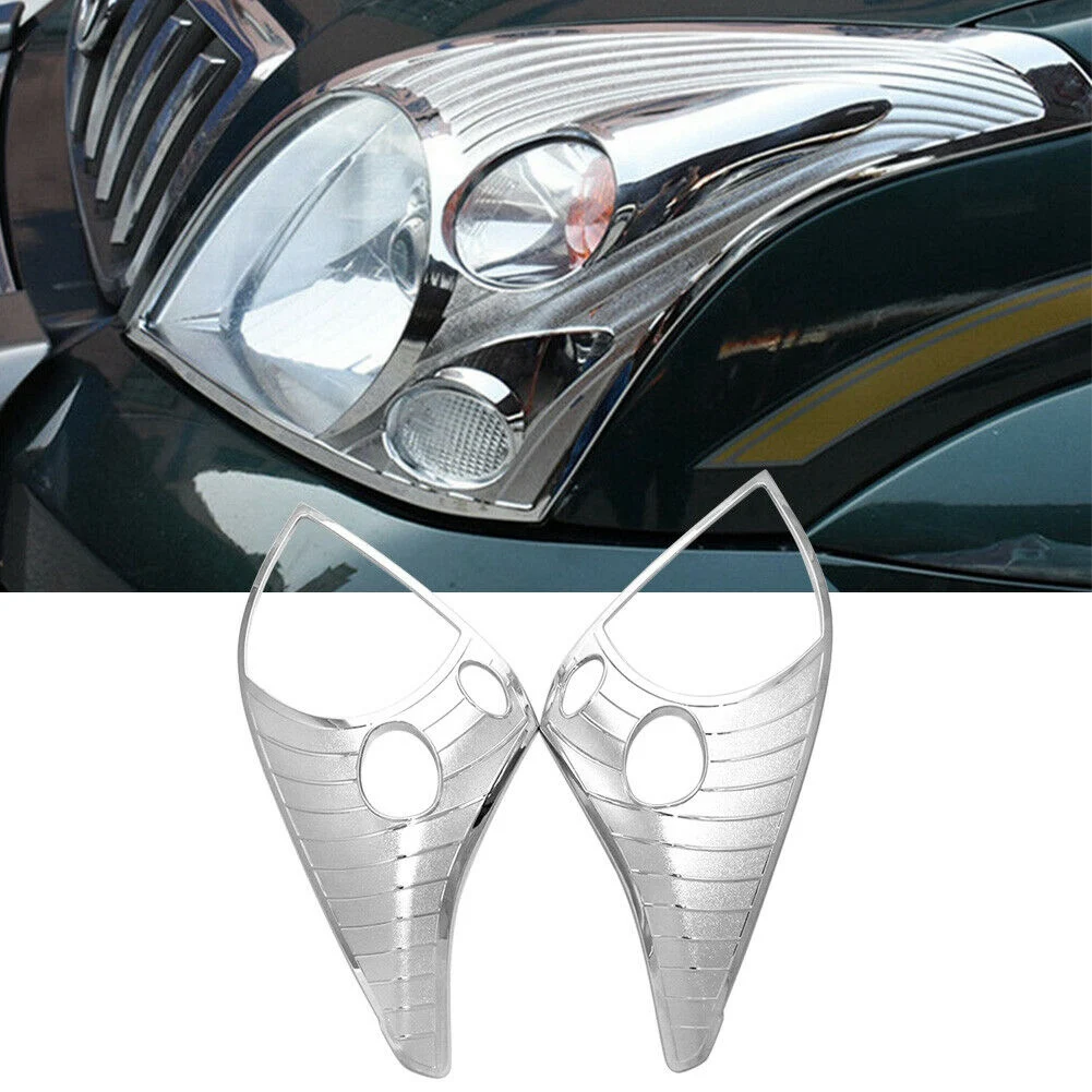 For Toyota LC Prado Fj120 2003-2009 2Pcs Chrome Front Head Light Lamp Cover Trim