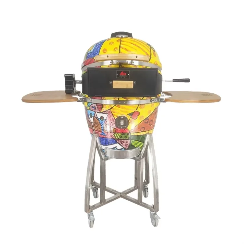 21 Inch Painted Kamado Ceramic Grill Kamado Rotisserie Charcoal Ceramic Bbq Wholesale