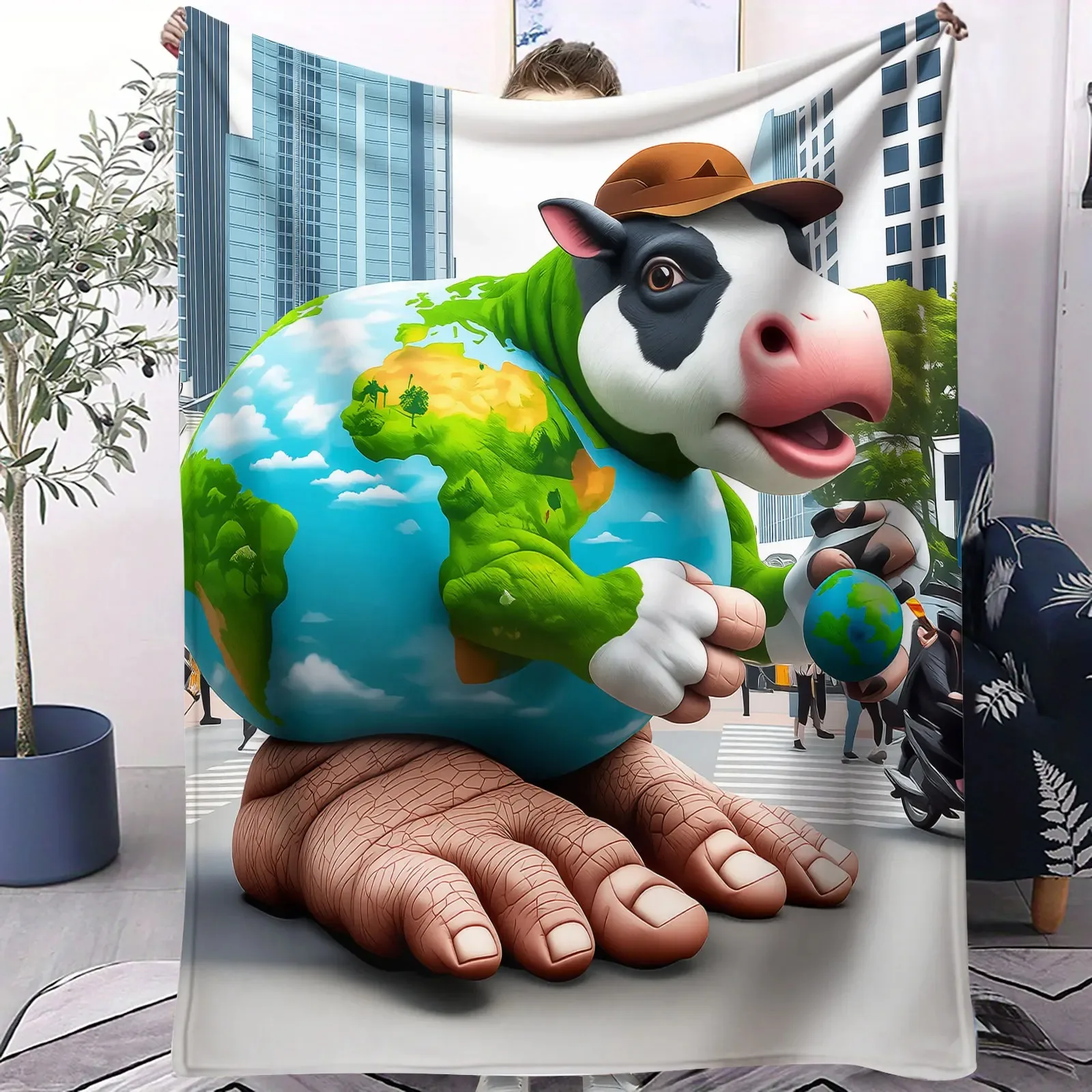 الإيطالية Brainrot شريف الصبار الفانيلا بطانية أحجام متعددة 2D طباعة الصحراء كاوبوي الصبار تصميم الفانيلا النسيج سيارة التخييم