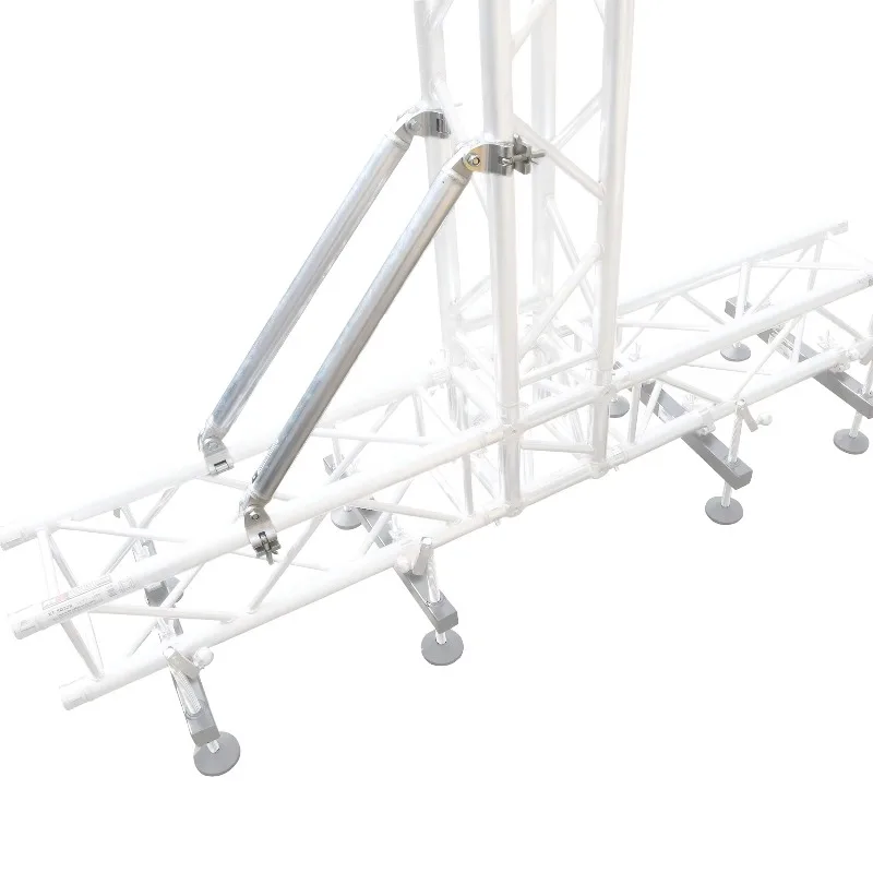 Single aluminum truss tube with clamps for diagonal bracing, lighting, and utility installations