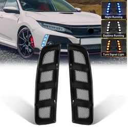 DRL For Honda Civic 10th Generation Type R 2018 2019 2020 202 LED Daytime Running Light Dynamic Turn Signal Lamps Fog